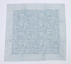 Grijsblauwe handgemaakte servetten - Handblockprinted Floral mineral napkins - set of 4 image 4