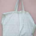 Handgemaakte blockprint strandtas - Shopping - Beach bag Seashell blue image 0
