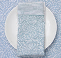Grijsblauwe handgemaakte servetten - Handblockprinted Floral mineral napkins - set of 4 image 0