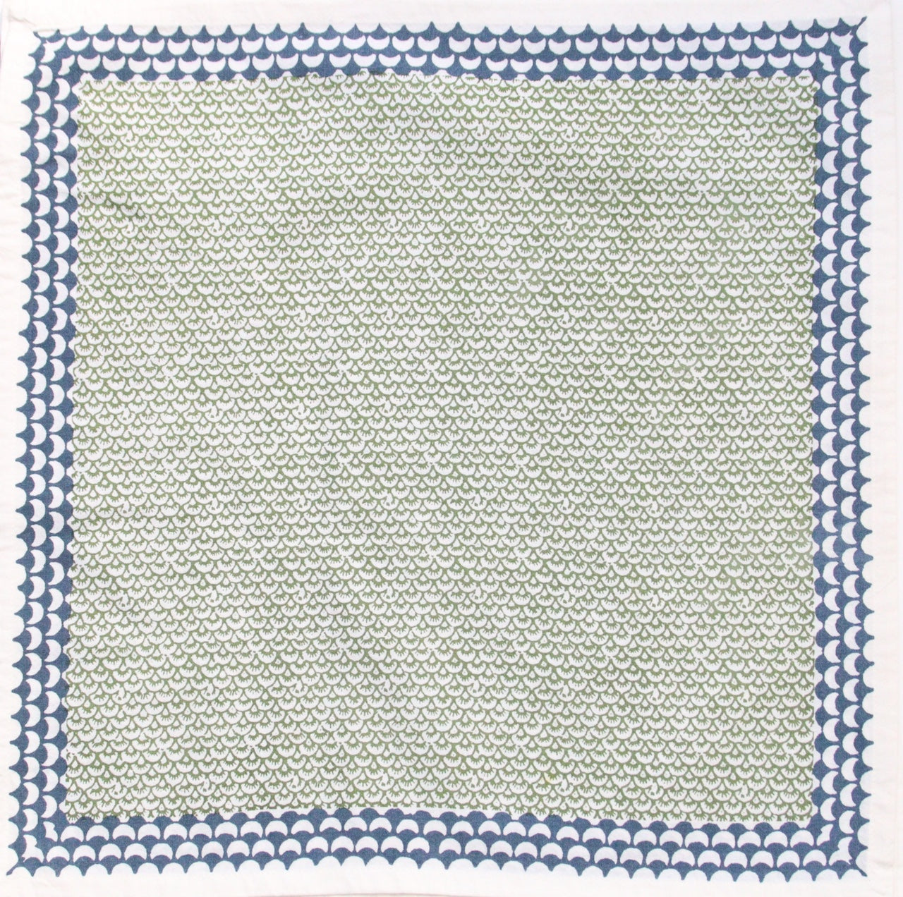 Handgemaakte groene servetten - handblockprinted Chi-chi green napkins - 4 per set image 2