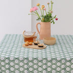 Handgemaakt groen tafellaken -  Handblockprinted Tablecover Breezy green  160 x 270 image 0