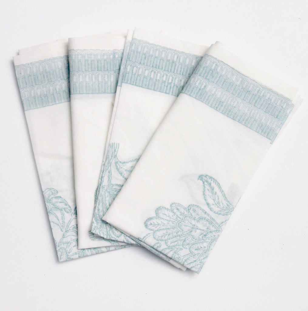 Handgemaakte levensboom servetten - Handblockprinted Tree of life napkins - set of 4 image 2