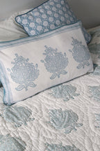 Handgemaakte bedsprei van zacht katoen met Tree of life – Handblockprinted quilt 150 x 240 cm image 7