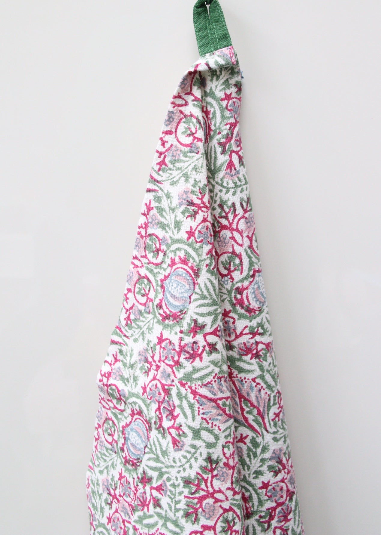 Tea towel | Set of 2 | Waves green &amp; Fique Carmine