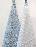 Theedoek | Set van 2 | Little crown Green & Wildflower Blue