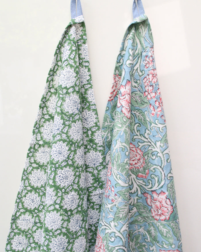 Theedoek | Set van 2 | Breezy Green & Chintz