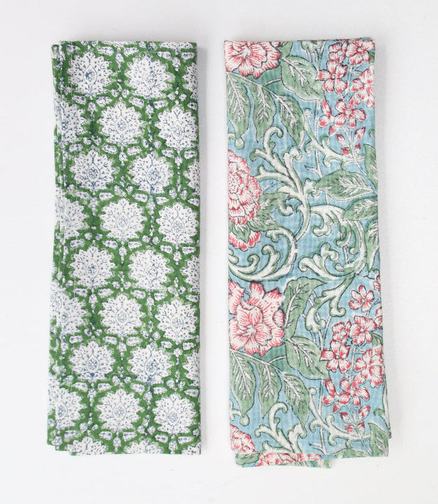 Theedoek | Set van 2 | Breezy Green & Chintz