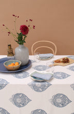 Tablecloth | Peony Blue grey