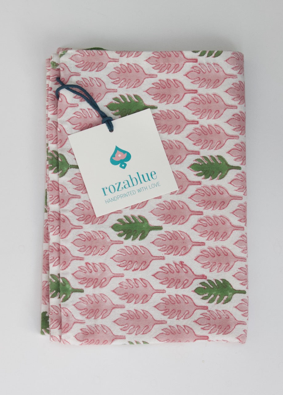 Tea towel | Curry Leaves Pink