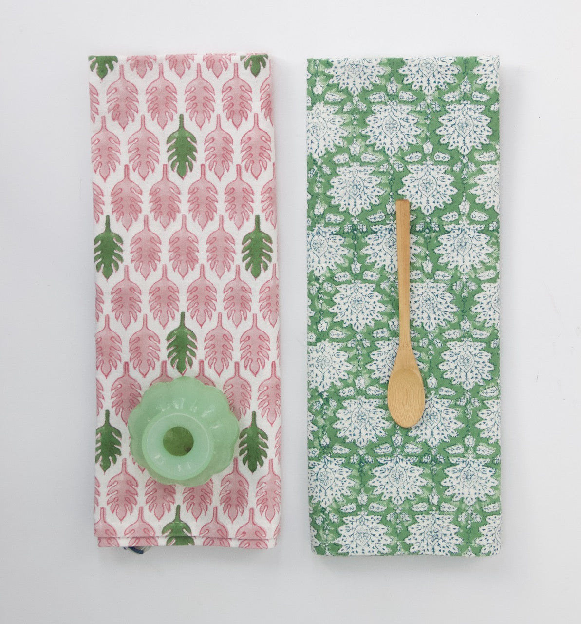 Tea towel | Curry Leaves Pink