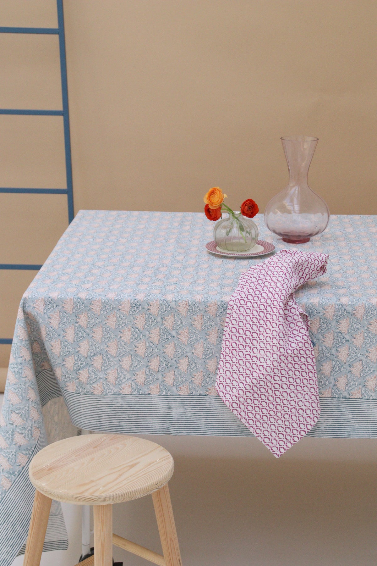 Tablecloth | Dusty Rose Light Blue