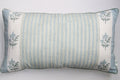 Lichtblauw handgemaakt blockprint kussen - Edelweiss blue - 40 x 70 image 1
