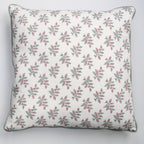Handgemaakt blockprint kussen met roze bloemenprint- Oak roza - 50 x 50 image 0
