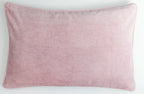 Roze handgemaakt blockprint kussen met fluweel  - Varmala roza 40 x 70 image 3