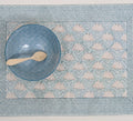 Handgemaakte blauwe blockprint placemats –  Dusty rose blue - set of 2 image 0