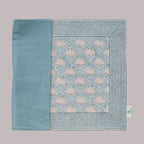 Handgemaakte blauwe blockprint placemats –  Dusty rose blue - set of 2 image 1