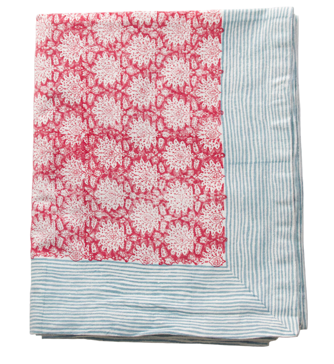 Handgemaakt tafelkleed met kersroze print – Breezy cherry handblockprinted tablecloth image 3