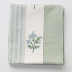 Handgemaakt blockprint tafellaken blauwe streep - Edelweiss blue 160 x 270 cm image 1