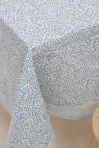 Handgemaakte blockprint tafellaken met bloemenprint – Floral mineral 150 x 240 image 1