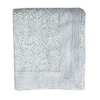 Handgemaakte blockprint tafellaken met bloemenprint – Floral mineral 150 x 240 image 5