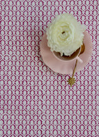 Handgemaakt blockprint knal roze tafellaken - Little crown pink 160 x 270 cm image 0