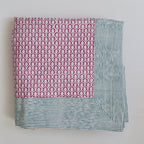 Handgemaakt blockprint knal roze tafellaken - Little crown pink 160 x 270 cm image 4