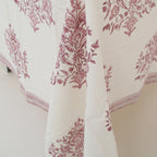 Handgemaakt tafellaken met Indiase roze print -  Handblockprinted tablecloth Varmala roza 150 x 240 cm image 7
