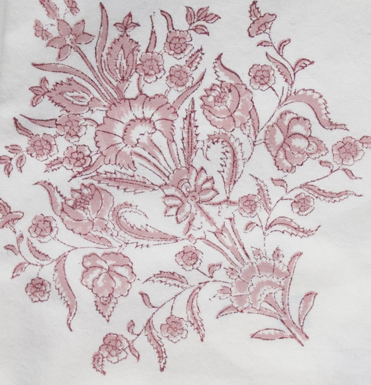 Handgemaakt tafellaken met Indiase roze print -  Handblockprinted tablecloth Varmala roza 150 x 240 cm image 3