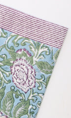 Handgemaakte blockprint tafelloper met bloemenprint -  Chintz aubergine image 2