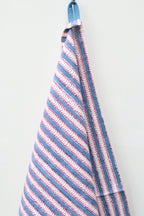 Theedoek Funkystripes bright blue 