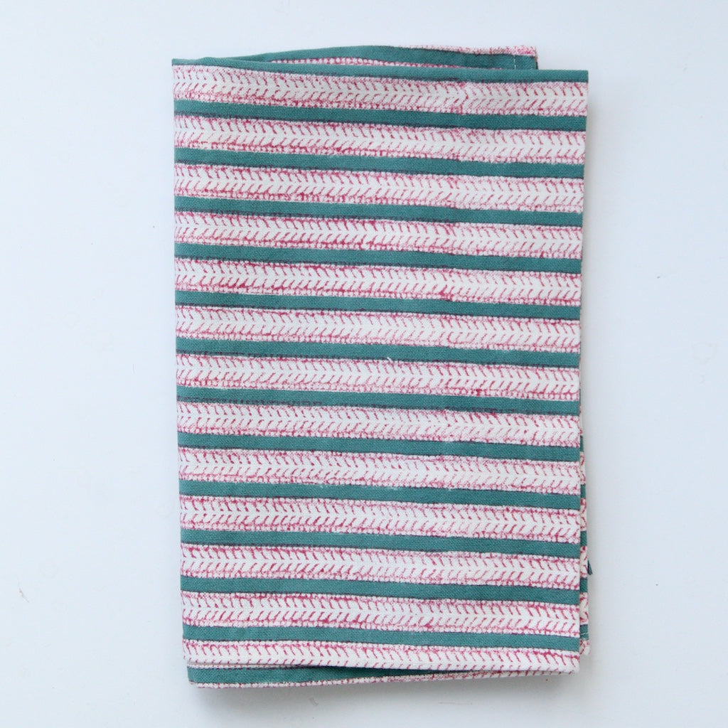 Theedoek funkystripes strawberry 