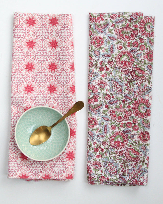 Theedoekset Stars en Flowers