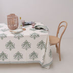 Handgemaakte groene servetten - handblockprinted Varmala green napkins - set of 4 image 1