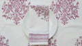 Handgemaakt vierkant roze tafellaken – Handblockprinted tablecover Varmala roza image 1