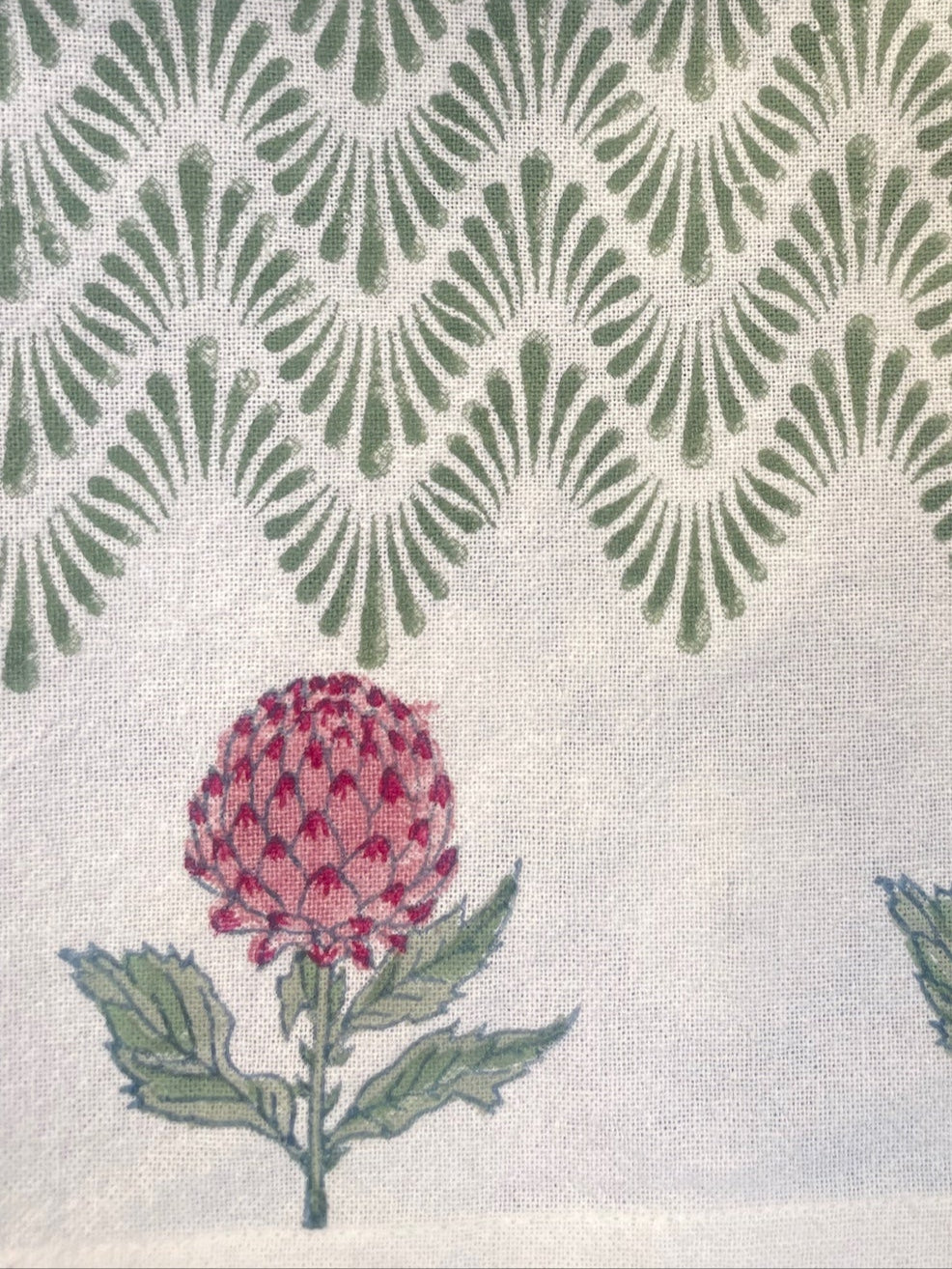 Waves green artichoke close up 