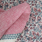 Handgemaakte donkerroze servetten - Handblockprinted Chi-chi roza napkins - 4 per set image 6
