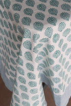 Handgemaakt blockprint tafellaken met kleine print - Little lotus green 150 x 240 cm image 6