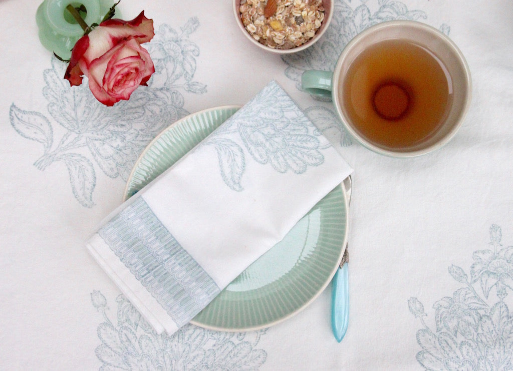 Handgemaakte levensboom servetten - Handblockprinted Tree of life napkins - set of 4 image 1
