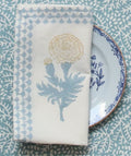 Lichtblauwe handgemaakte servetten - handblockprinted Splash blue napkins - set of 4 image 0