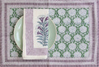 Handgemaakte groene blockprint placemats – Breezy green -  set of 2 image 2