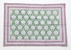 Handgemaakte groene blockprint placemats – Breezy green -  set of 2 image 1