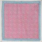 Handgemaakte donkerroze servetten - Handblockprinted Chi-chi roza napkins - 4 per set image 1