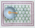 Handgemaakte groene blockprint placemats – Breezy green -  set of 2 image 0