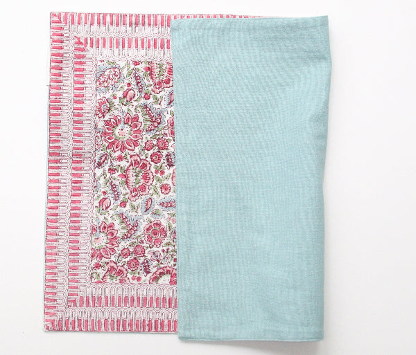 wildflower roza placemat gevouwen 